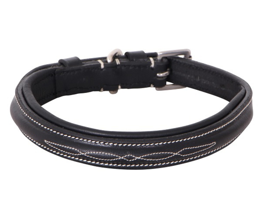 Cavallino Raised Stitched Leather Dog Collar image 1